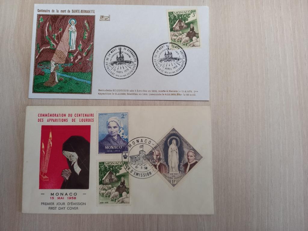 Fdc Sainte Bernadette lot 120, Envoi, Affranchi