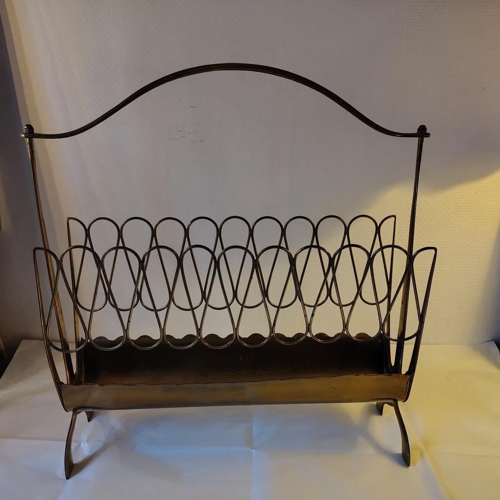 Vintage Messing kranten houder, Huis en Inrichting, Ophalen of Verzenden, Gebruikt