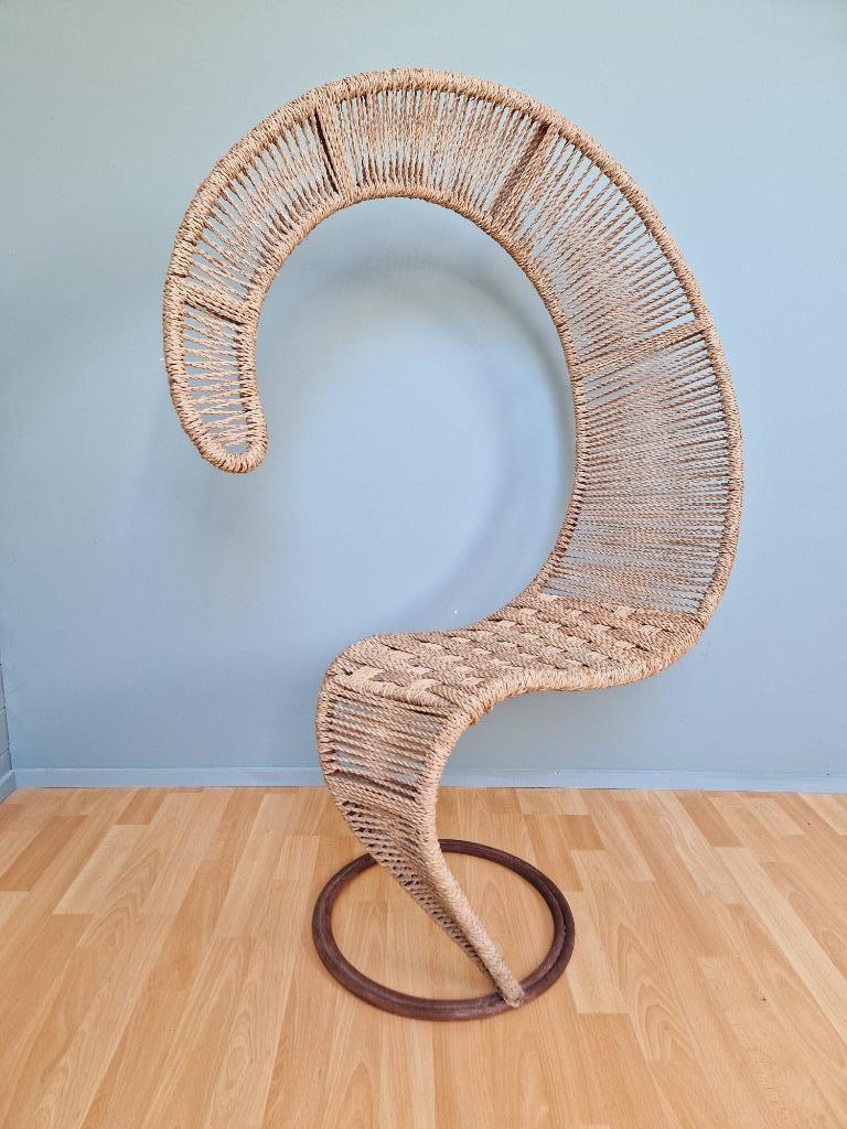Vraagteken fauteuil, Tom Dixon, jaren 80, Huis en Inrichting, Ophalen, Gebruikt, Metaal, Vintage