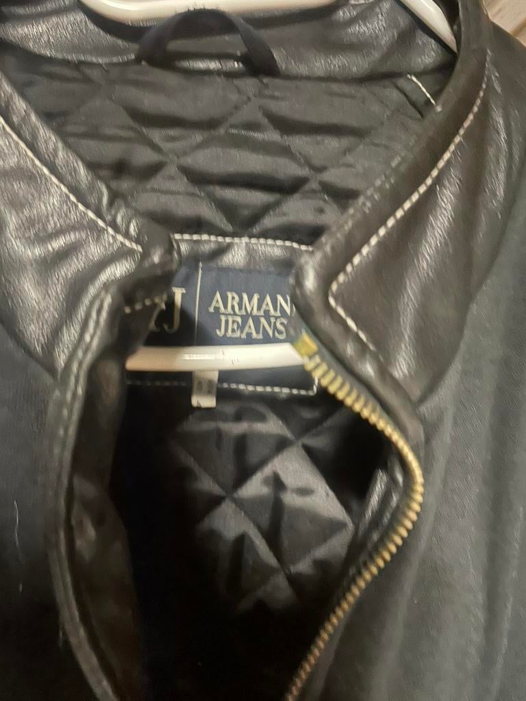 Emporio Armani leder vest met katoen, Motoren, Heren, Jas | leer, Ophalen of Verzenden, Armani