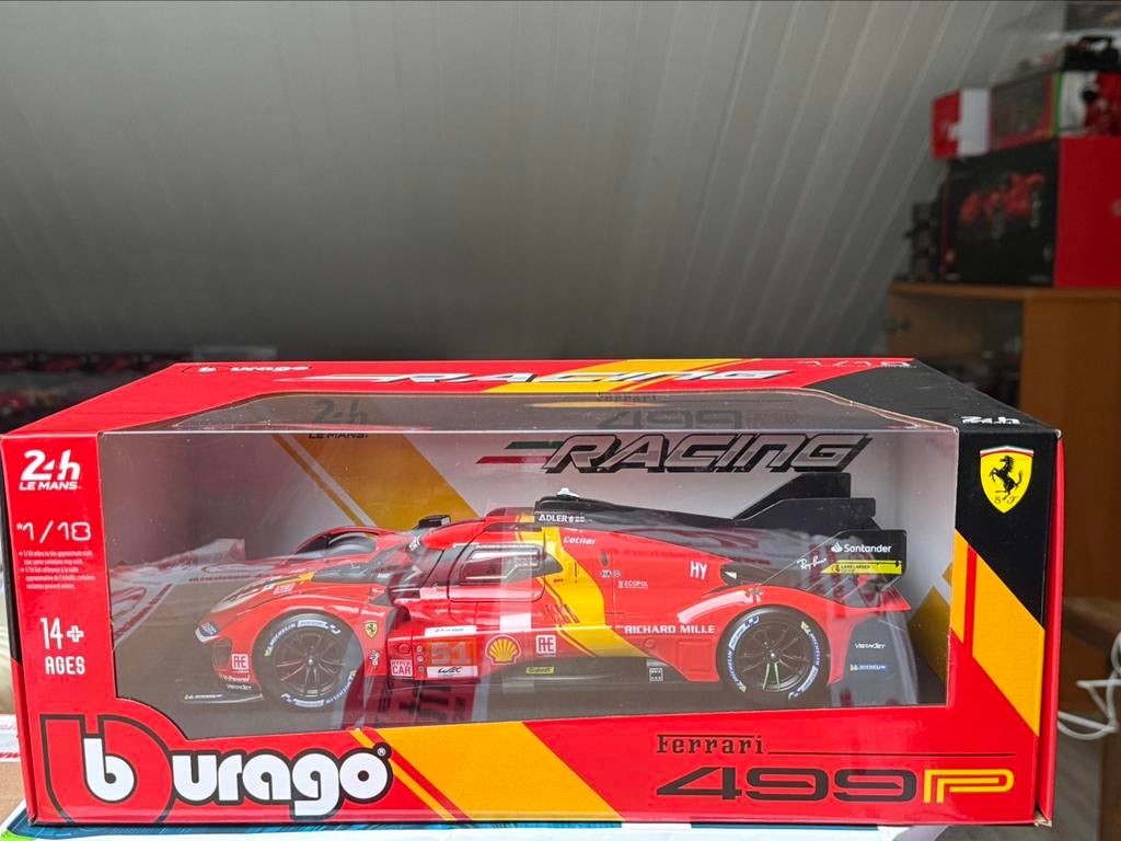 Ferrari 499P #51 24 Le Mans 2023 Burago Racing 1:18, Enlèvement ou Envoi, Neuf, Voiture, Burago