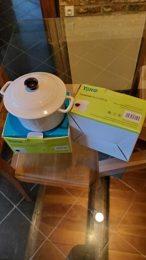 🎁 Idée cadeau ; À vendre deuc Cassolette blanche neuve, Maison & Meubles, Enlèvement ou Envoi, Neuf, Autres matériaux, Ensemble de casseroles