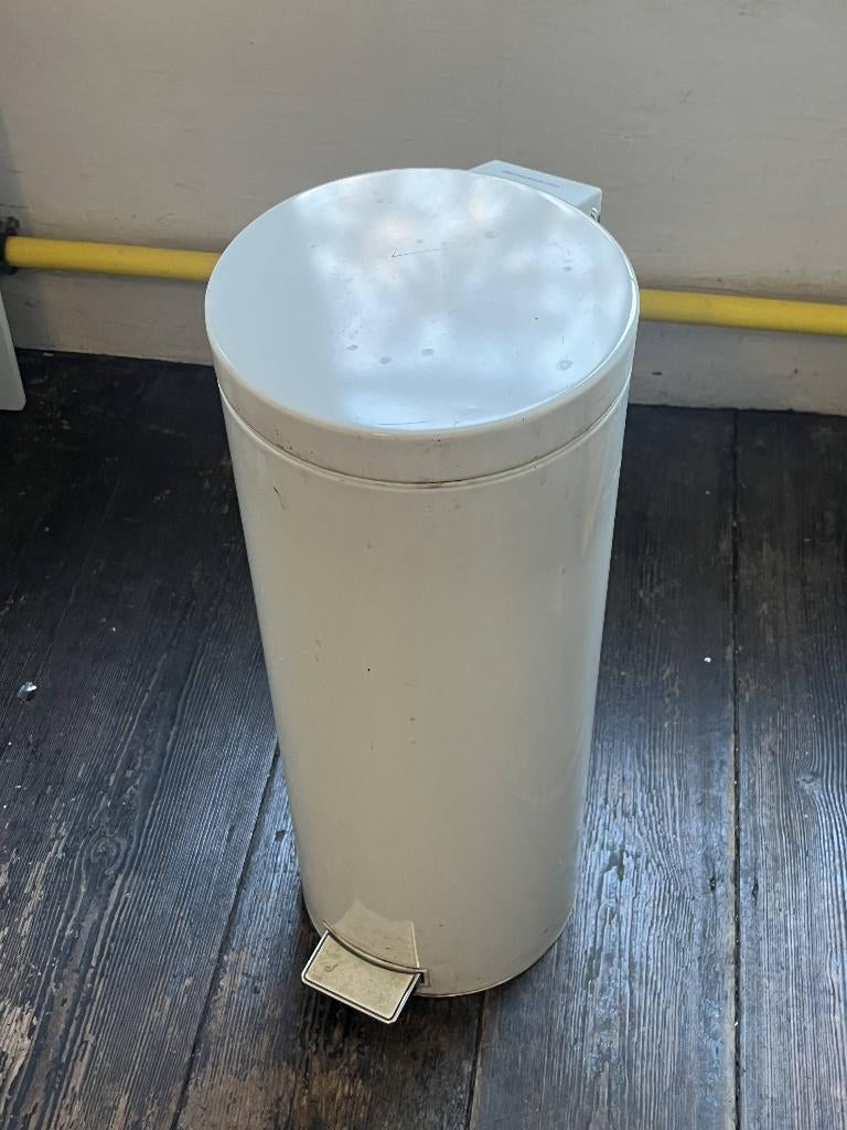 Witte vuilbak Brabantia, Ophalen, Gebruikt, Met pedaal, 50 tot 75 cm