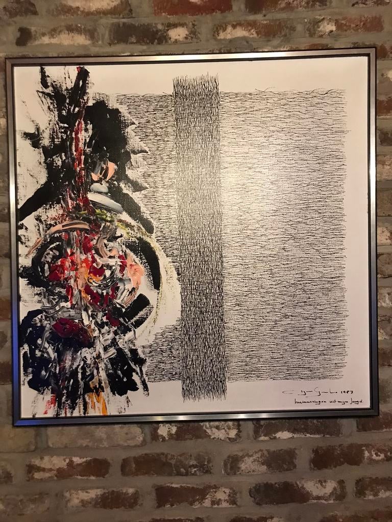 Taille de la peinture 82,5 x 82,5 cm Par Gerard Bijnens, Antiquités & Art, Enlèvement ou Envoi