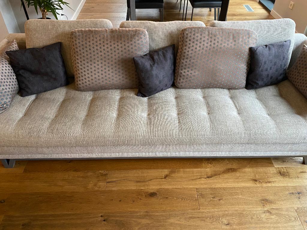 Canapé + banquette Roche Bobois, Tissu gris, Moins de 150 cm, Banc droit, Enlèvement