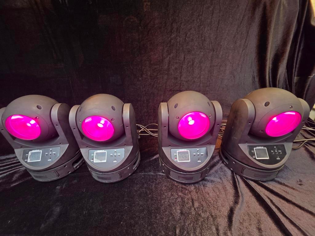 4 lyres beam à rotation continu 60w led en Flightcase, Musique & Instruments, Lumières & Lasers, Comme neuf, Enlèvement