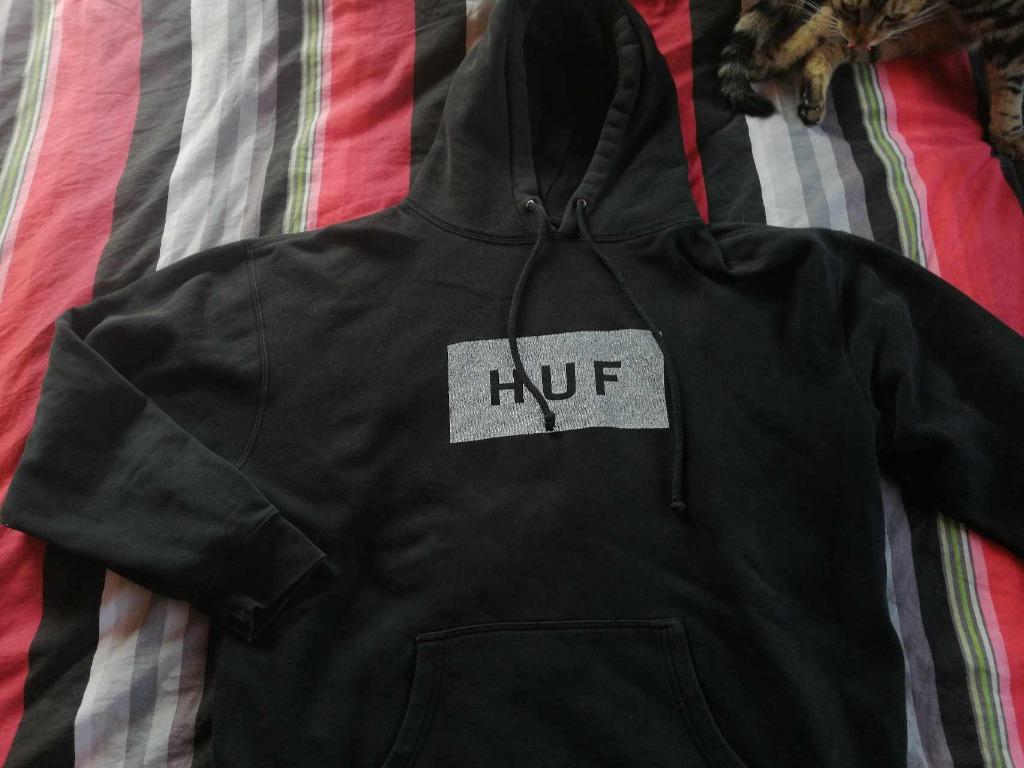 •	TRUI MET KAP ZWART MERK HUF – MAAT L  •	SKATE KLEREN •	NIE, Enlèvement ou Envoi, Taille 52/54 (L), Porté, HUF