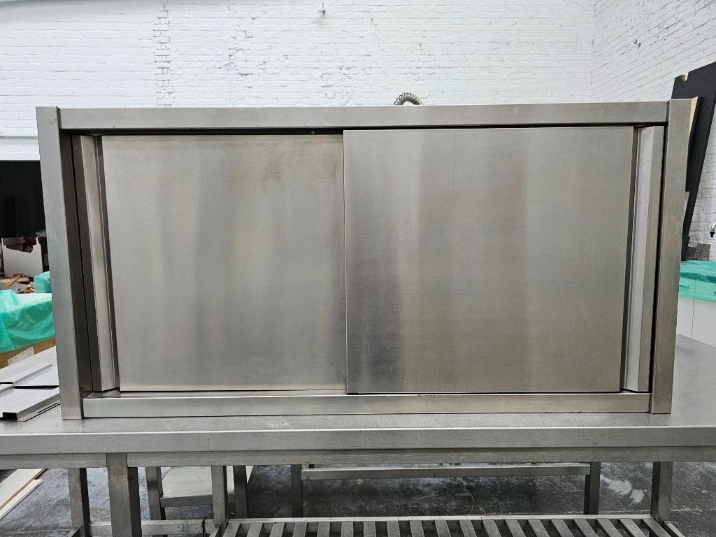 Inox / RVS ophangkast 120 x 60 x 40 cm met roldeuren, Ophalen, Gebruikt, 100 tot 150 cm, Minder dan 100 cm