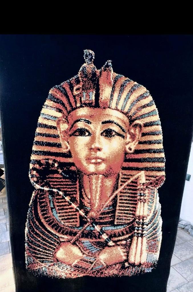 Tapisserie égyptienne nouée à la main de Toutankhamon, 100 à 150 cm, Enlèvement ou Envoi, Comme neuf, 50 à 100 cm