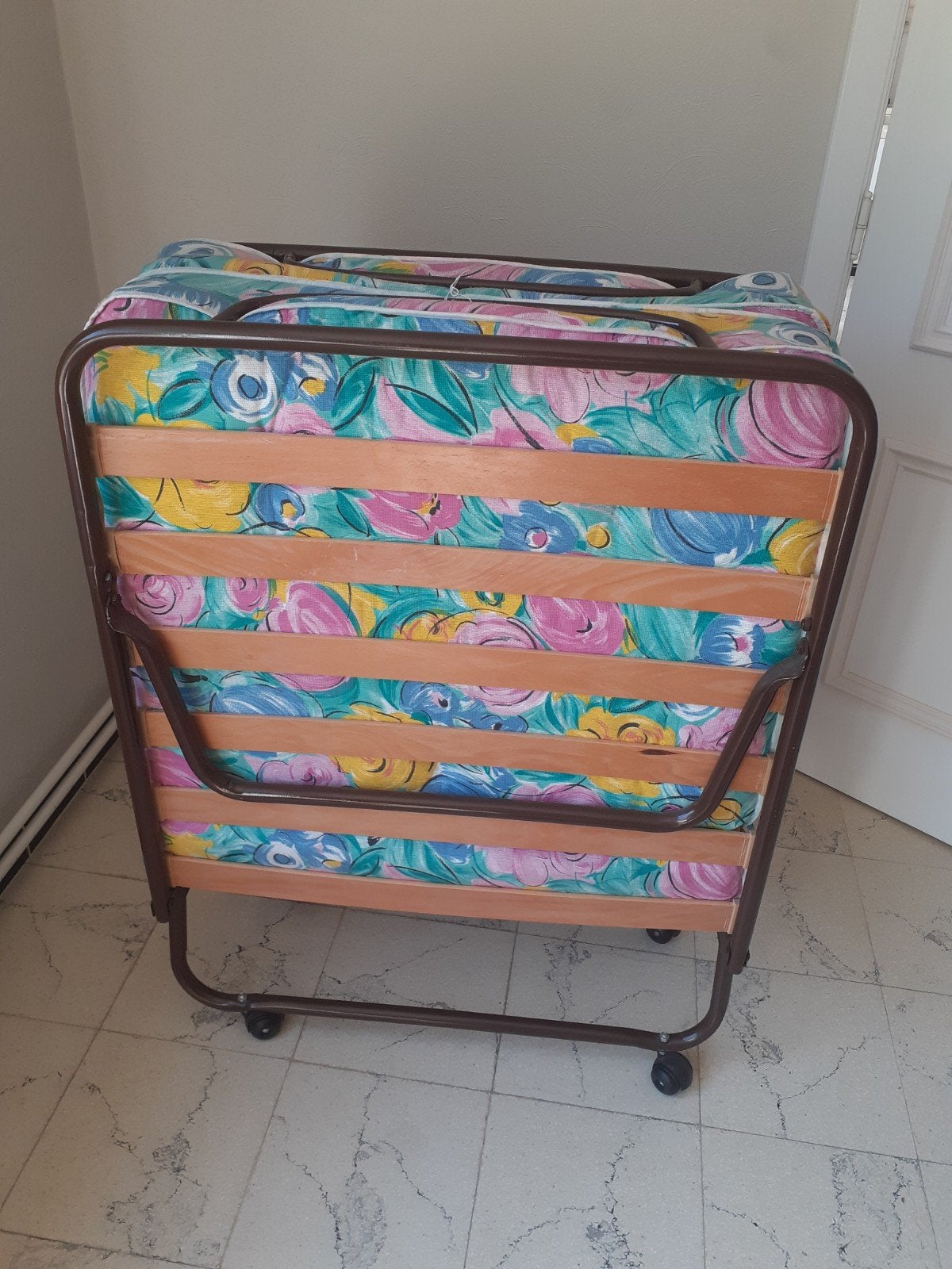 Plooibed., Ophalen, 90 cm, Eenpersoons, Bruin