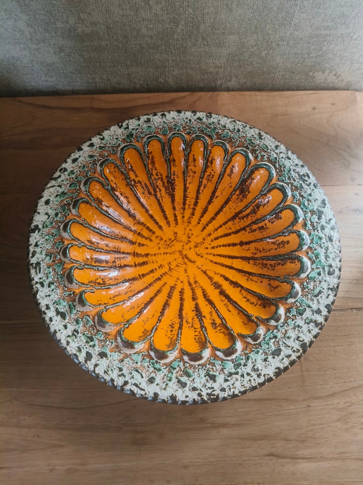 Ancien plat céramique vintage Fat Lava - West Germany 30cm, Enlèvement ou Envoi