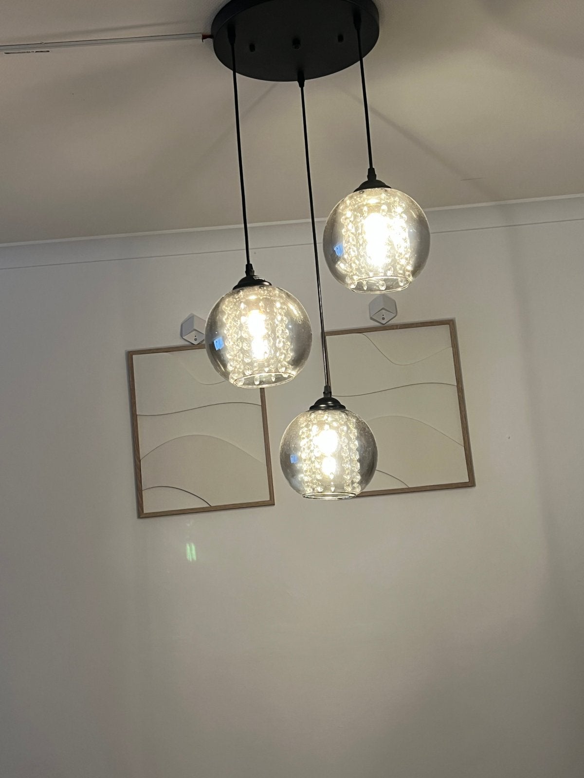 Lustre Suspendu Moderne en Verre – Élégance et Éclairage, Enlèvement, Comme neuf, Verre, E27 (grand)