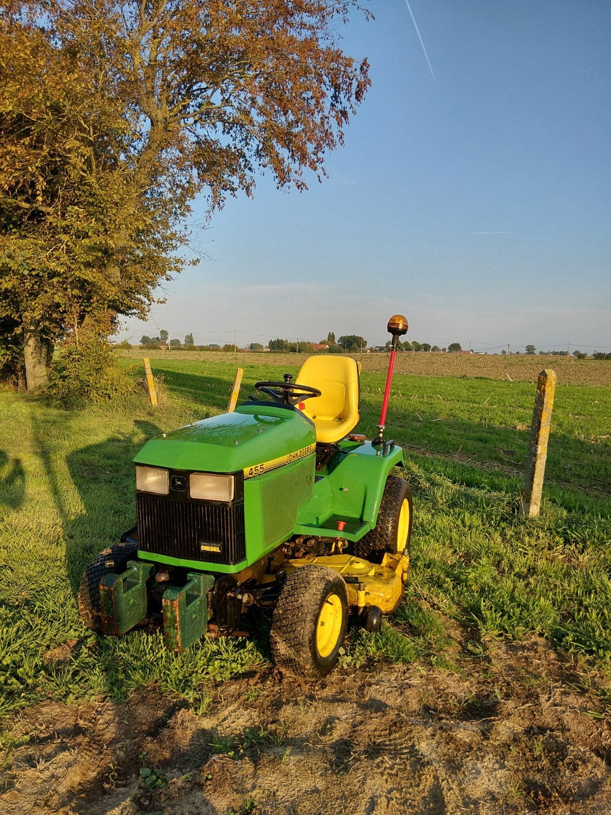 John Deere 455 3 cylindres Yanmar 22 ch diesel., Jardin & Terrasse, John Deere, 120 cm ou plus, Démarrage électrique, Enlèvement