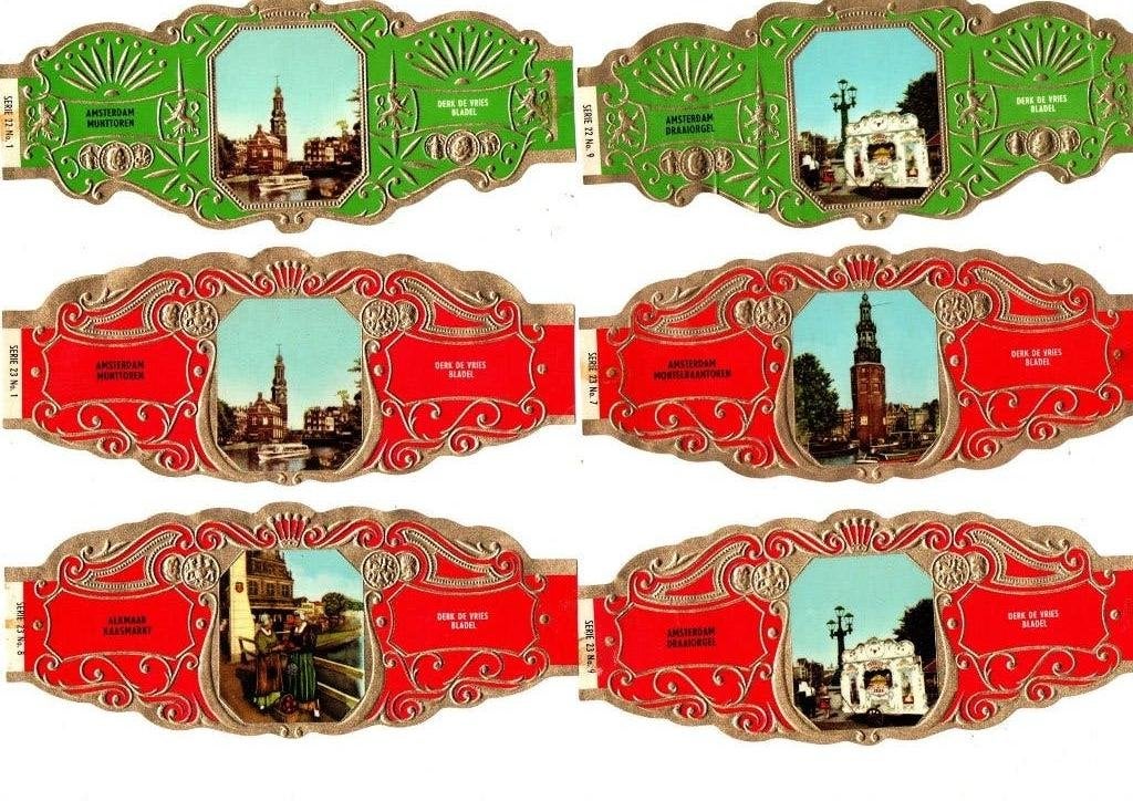 SIGARENBANDEN GROOT FORMAAT DERK DE VRIES, Ophalen of Verzenden, Zo goed als nieuw, Sigarenbandjes