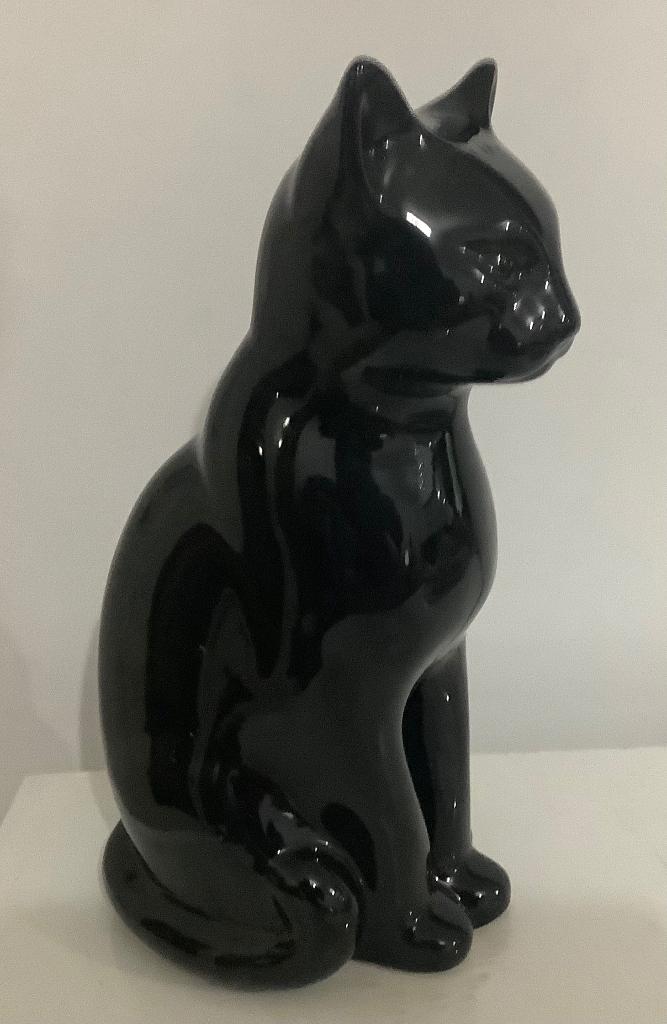 Stijlvolle zwarte kat Egyptische Bastet stijl design H30cm, Ophalen of Verzenden, Gebruikt, Dier
