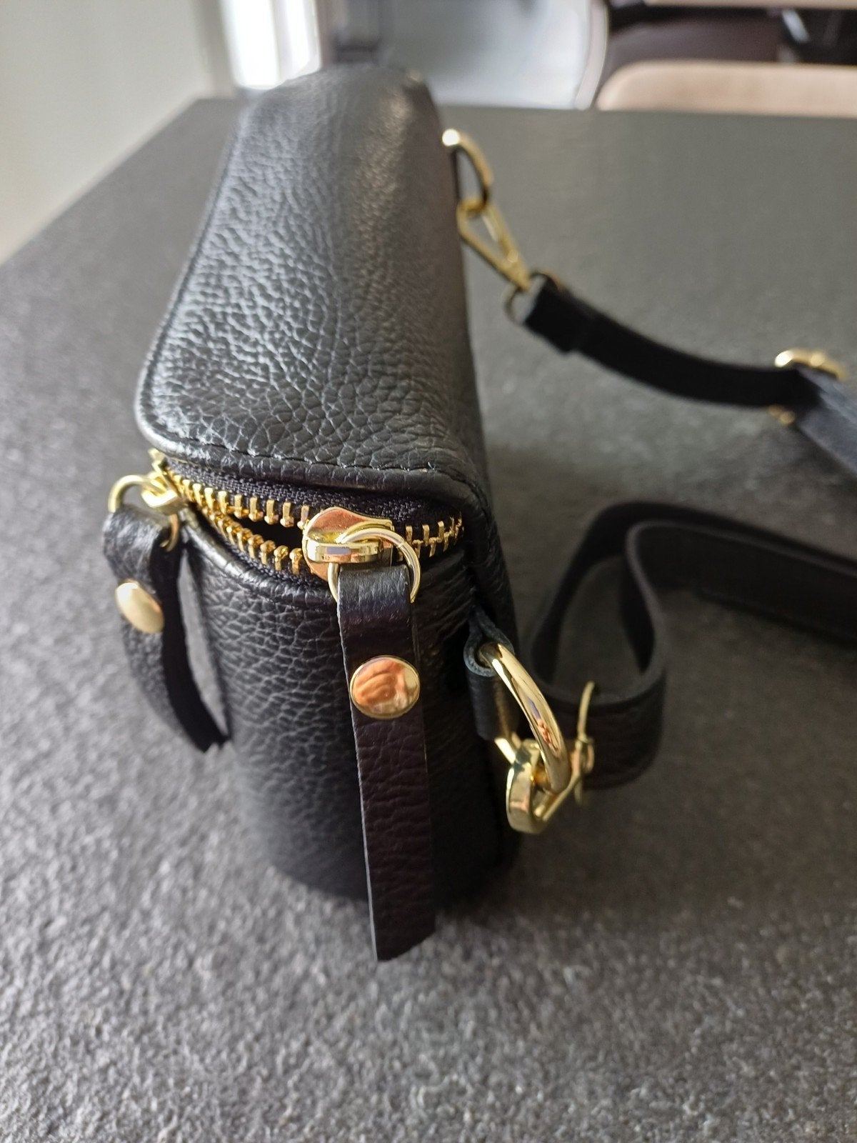 Lederen crossbody tas, Ophalen of Verzenden, Zwart