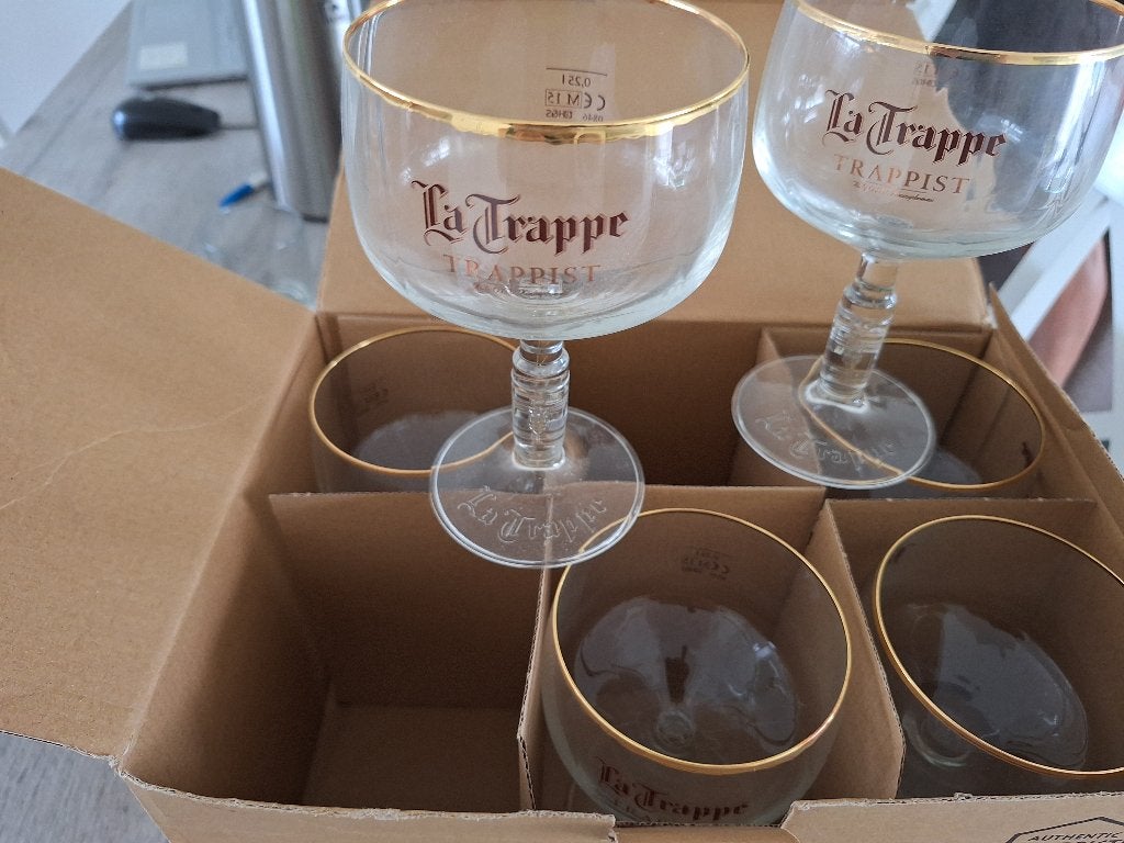 4 La Trappe glazen, Collections, Enlèvement, Comme neuf, Verre ou Verres, La Trappe