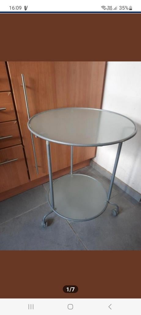 Table en acier et verre, Maison & Meubles, Enlèvement, Verre