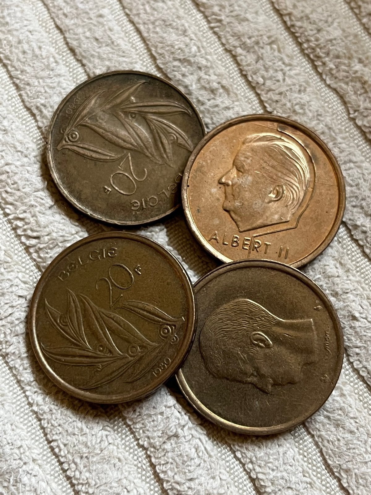 4 pieces de 20 francs belges, Enlèvement ou Envoi
