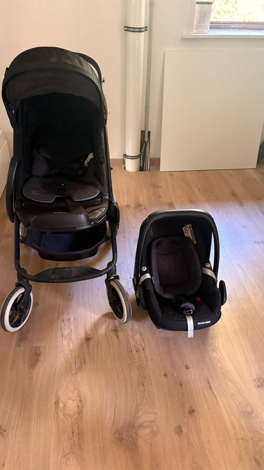 Maxi cosi set, Kinderen en Baby's, Ophalen, Gebruikt, Combiwagen, Verstelbare duwstang