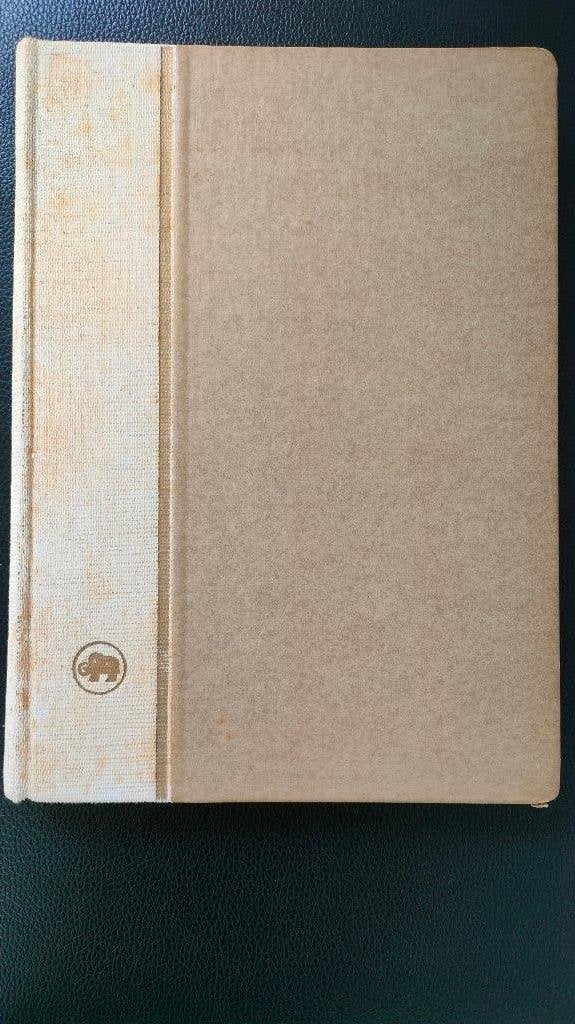 klein beige vintage postzegelalbum met 32 zwarte blz., Verzenden, Verzamelalbum