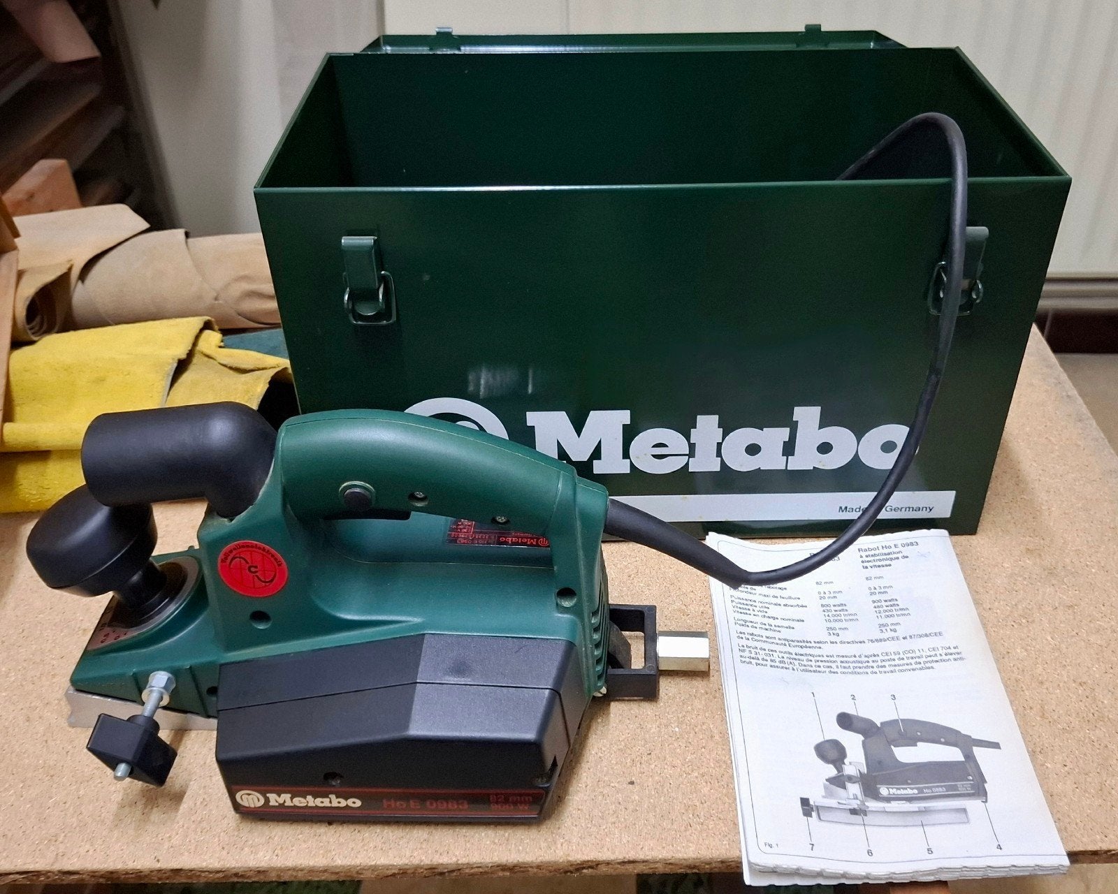 Raboteuse pro Metabo Ho E 0983 et support Metabo 31510., Enlèvement, Comme neuf, Électrique