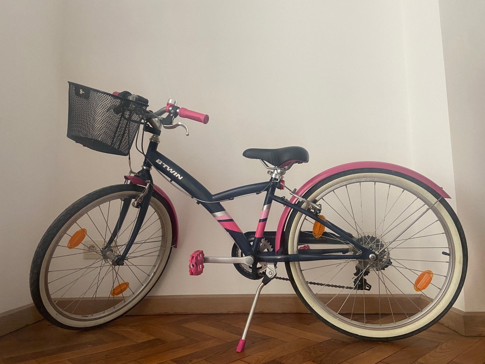 Vélo hybride 24 pouces B-Twin Original 500 pour enfants, Vitesses, 24 pouces, Comme neuf, Enlèvement