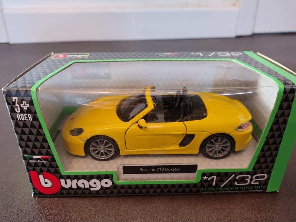 Porsche 718 Boxster - 1/32 - Burago, Hobby en Vrije tijd, Ophalen of Verzenden, Nieuw, Auto, Overige merken
