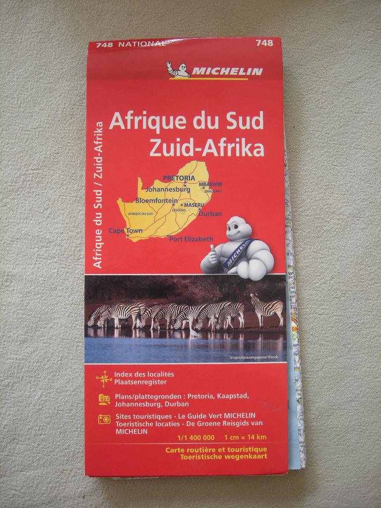 Kaart Zuid-Afrika Michelin 748, Livres, Atlas & Cartes géographiques, Michelin Editions, Enlèvement ou Envoi, Carte géographique