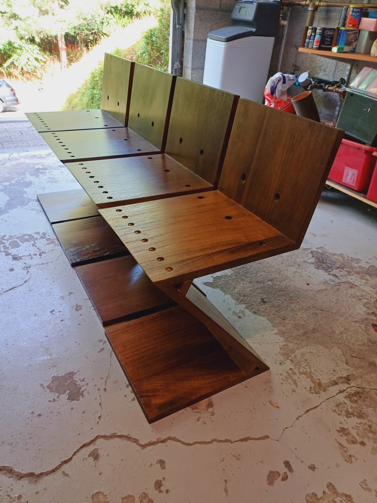 vintage design stoelen hout, Enlèvement, Bois