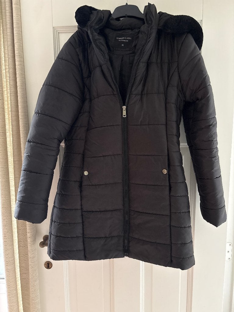 Winterjas Navy met kap LC Waikiki 38, Ophalen of Verzenden, Zo goed als nieuw, Maat 38/40 (M), Blauw