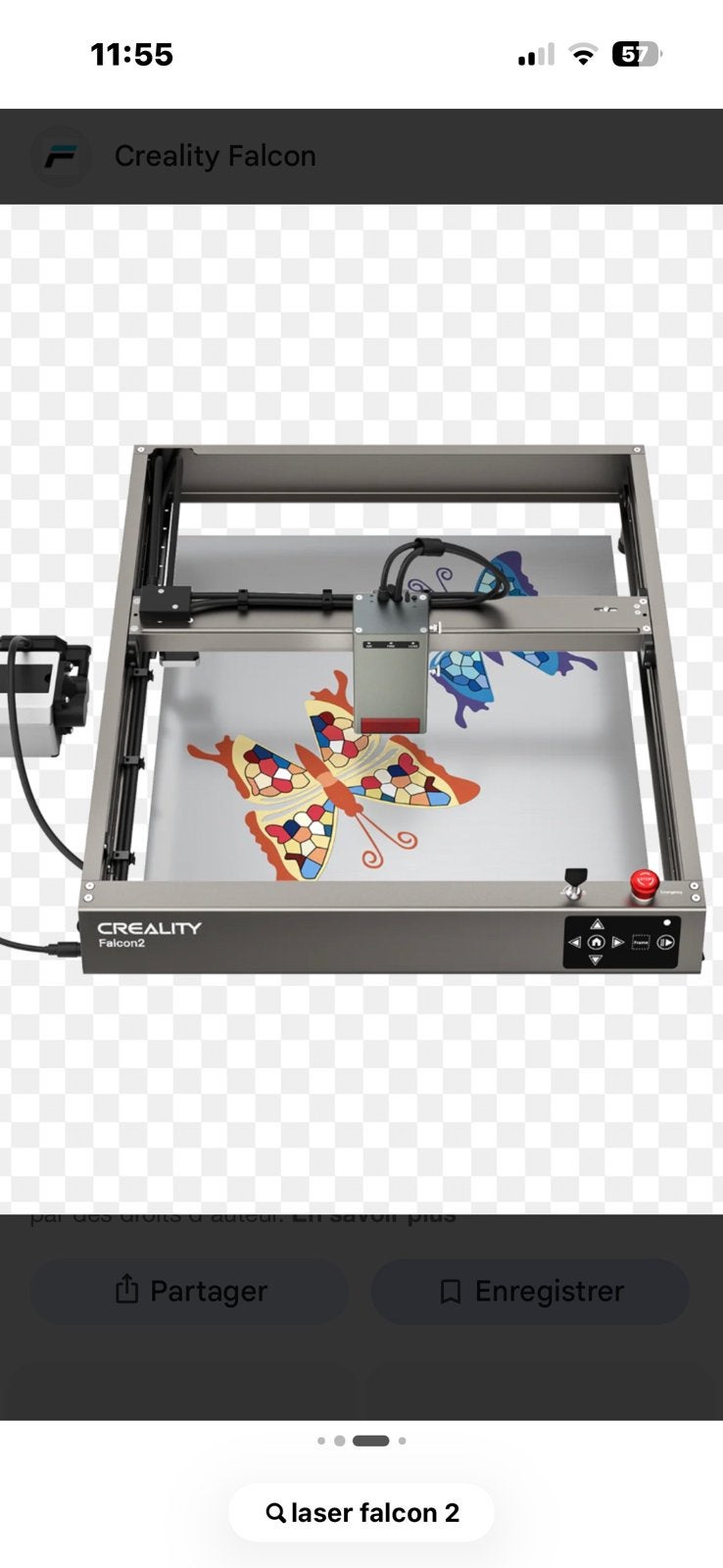 Laser creality falcon 2 40w, Enlèvement ou Envoi, Comme neuf