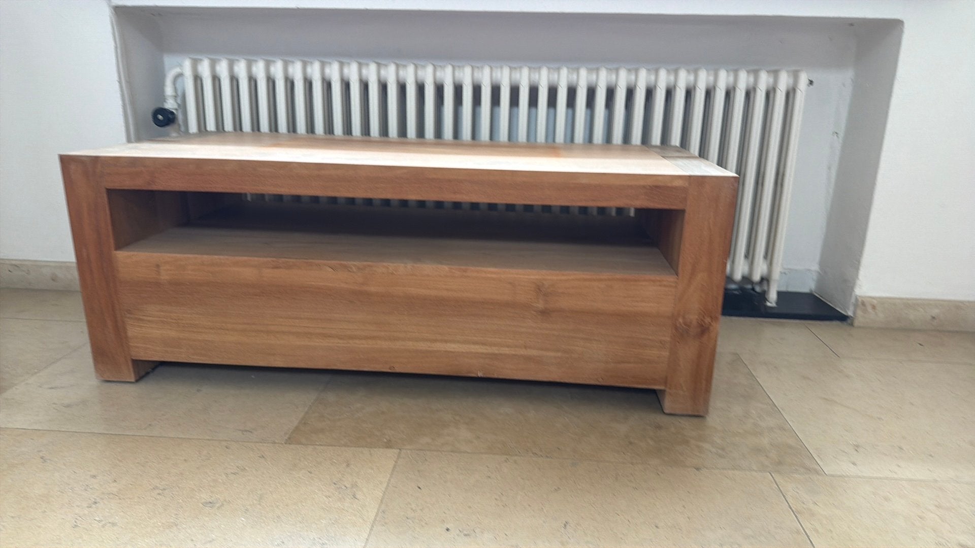 Tv meubel Ethnicraft, Ophalen, Gebruikt, 100 tot 150 cm, Teakhout