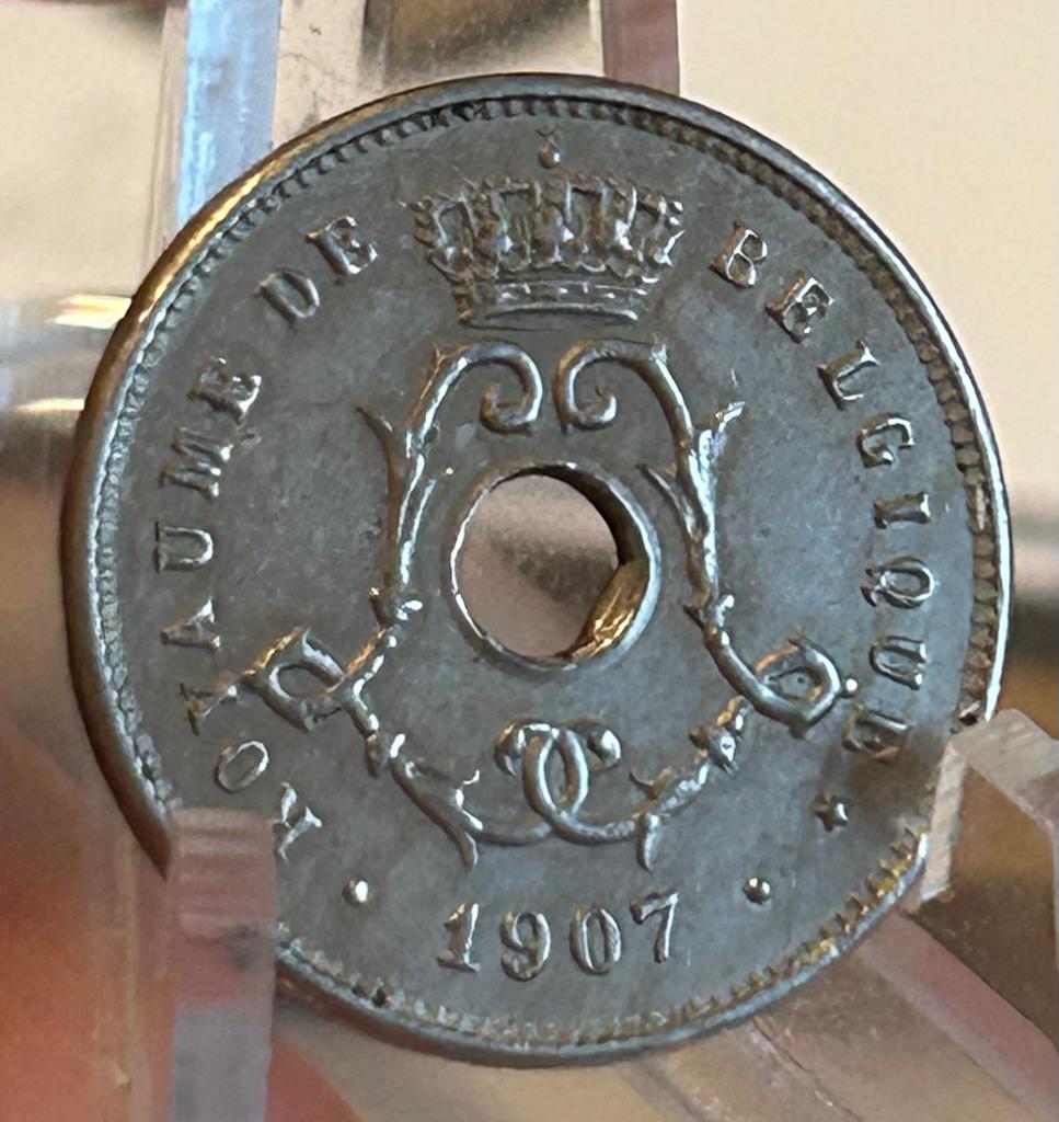 5 cents 1907 Léopold 2 français, Envoi
