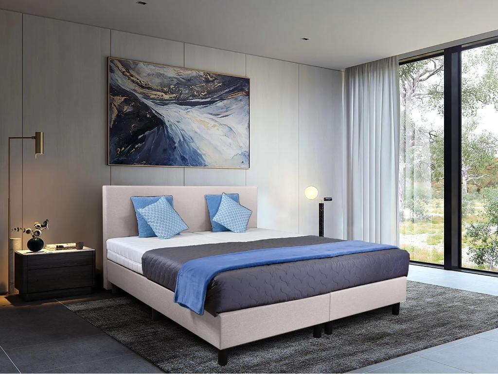 LIT KING SIZE NEUF, Huis en Inrichting, Slaapkamer | Bedden, Nieuw, Tweepersoons, 180 cm, 200 cm, Stof, Grijs, Ophalen of Verzenden