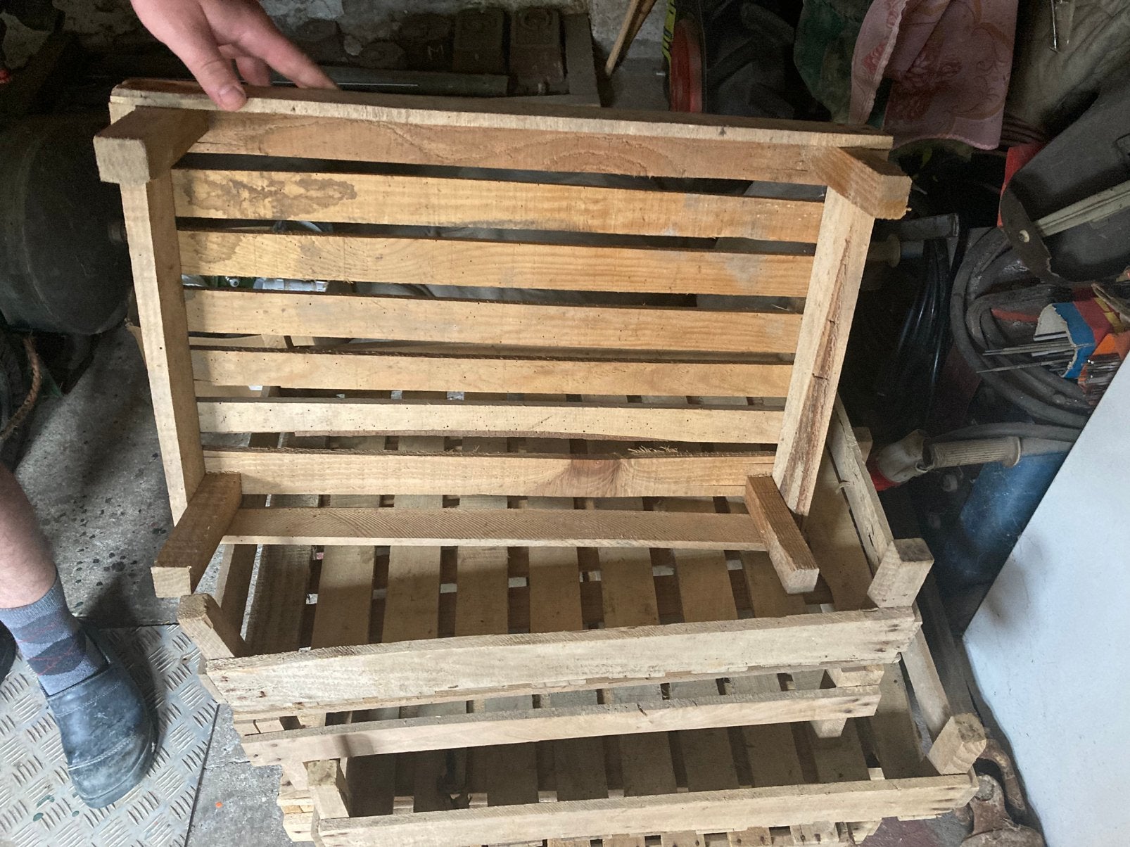 Houten aardappelbakjes, Enlèvement, Utilisé, Bois