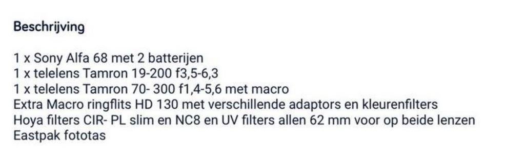 Sony alfa 68, Ophalen, Zo goed als nieuw, Spiegelreflex, Sony