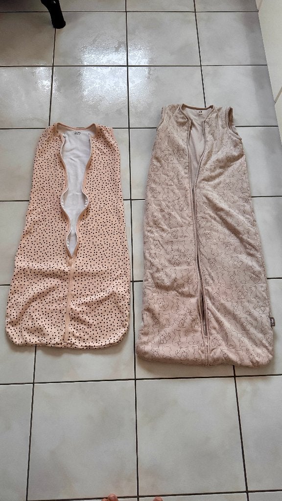 2 slaapzakken – winter + zomer, Kinderen en Baby's, Ophalen, Gebruikt, 120 cm, Gevoerd