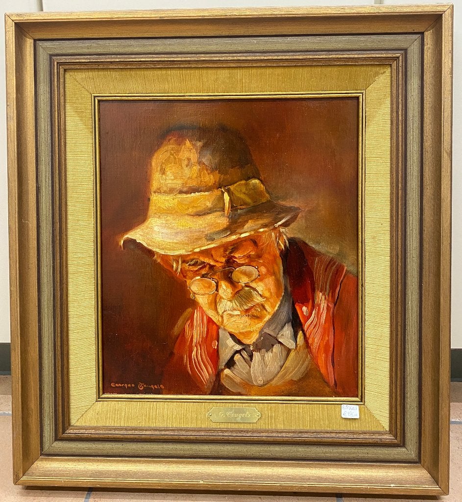 Schilderij Georges Teugels, Portrait ou Personnes, Peinture à l'huile, Enlèvement, Réaliste