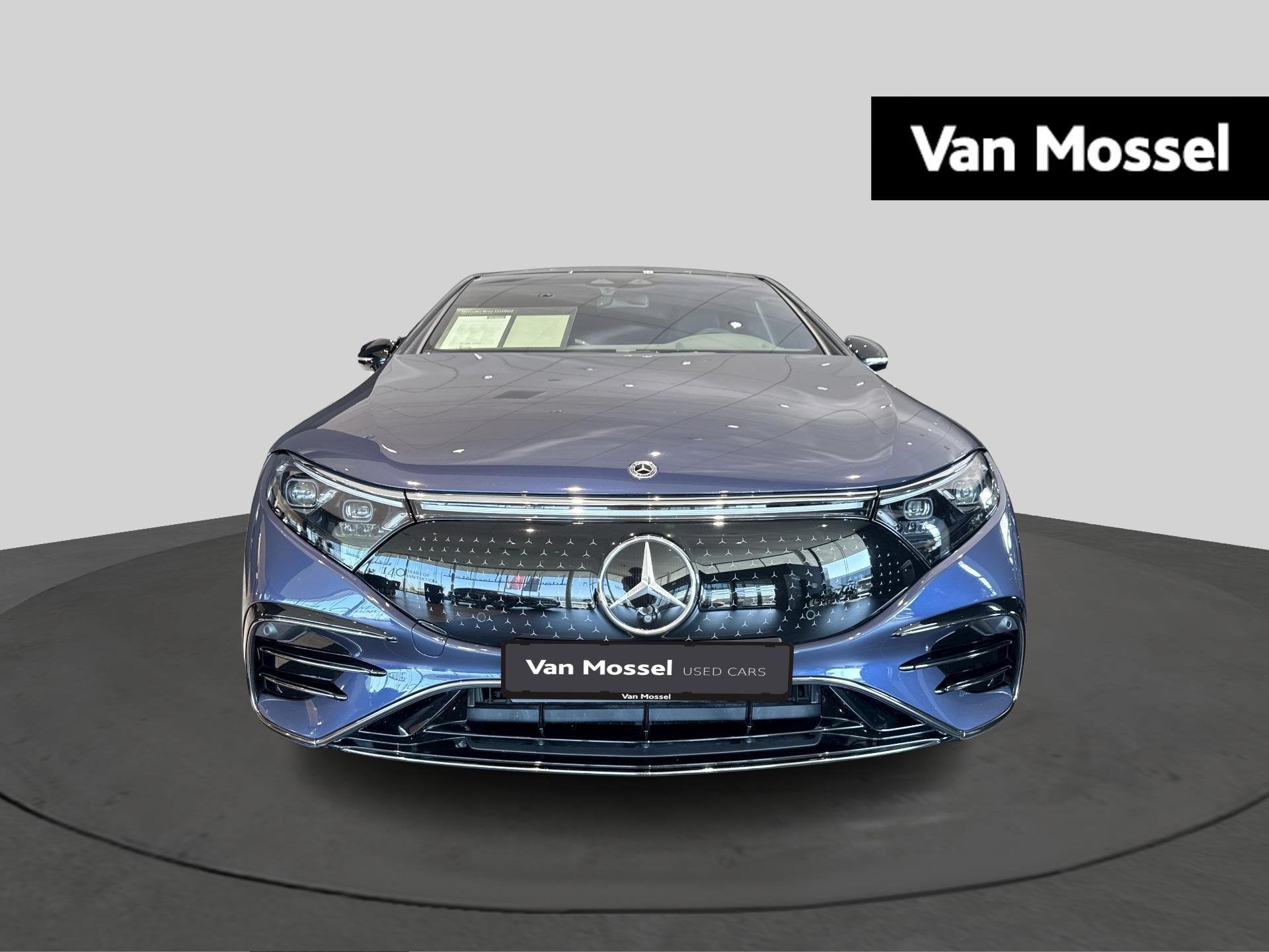 Mercedes-Benz EQS 500 4MATIC AMG Line + PANORAMISCH DAK + TR, Auto's, Stof, 330 kW, Blauw, 5 zetels