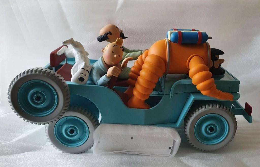 Figurine Tintin Jeep bleue st emett, Ophalen, Kuifje, Nieuw, Beeldje of Figuurtje