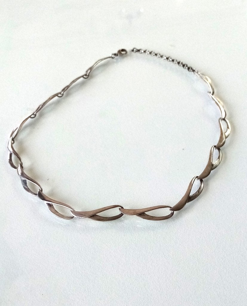 Vintage zilveren chokerketting uit de jaren 80 - Impec, Ophalen, Zo goed als nieuw, Zilver, Overige materialen