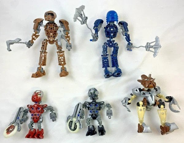 LEGO Bionicle set figuren 5 stuks 8604 8602 8568 8607 8609, Kinderen en Baby's, Compleet, Bionicle, Verzenden, Lego