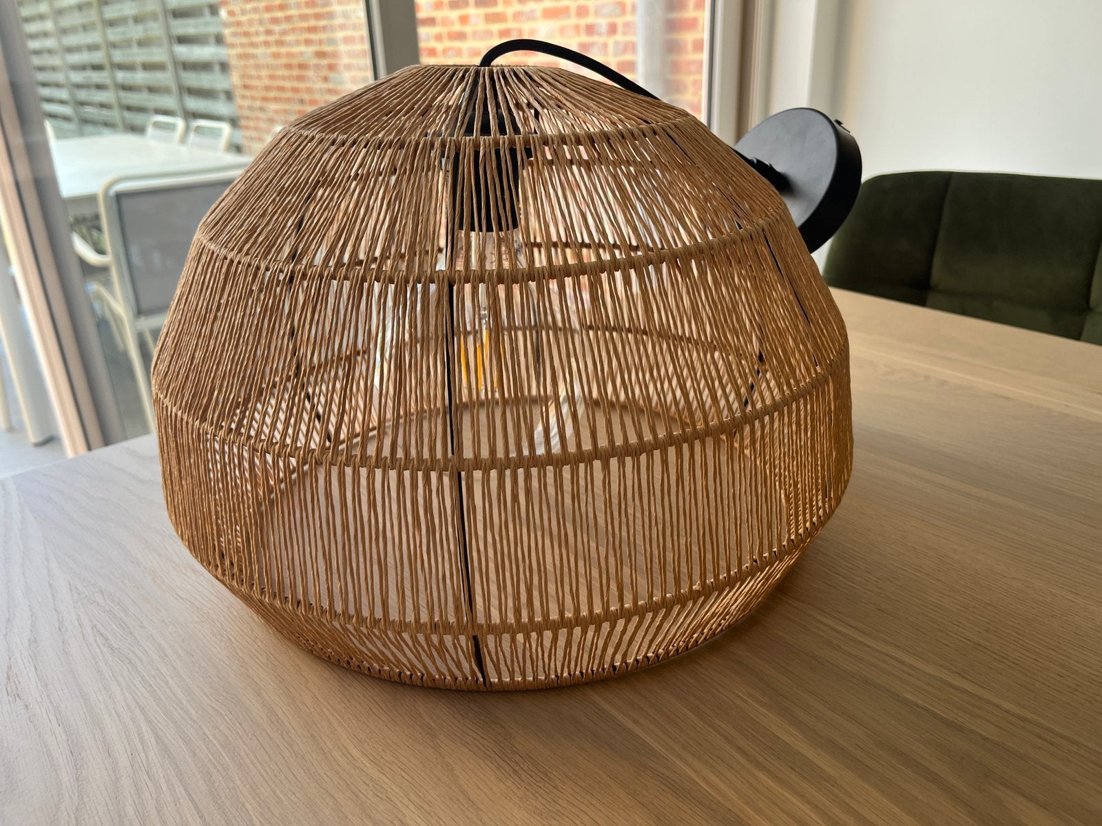 Hanglamp Segin Zwart Bruin, Comme neuf, Enlèvement, E27 (grand), Autres matériaux