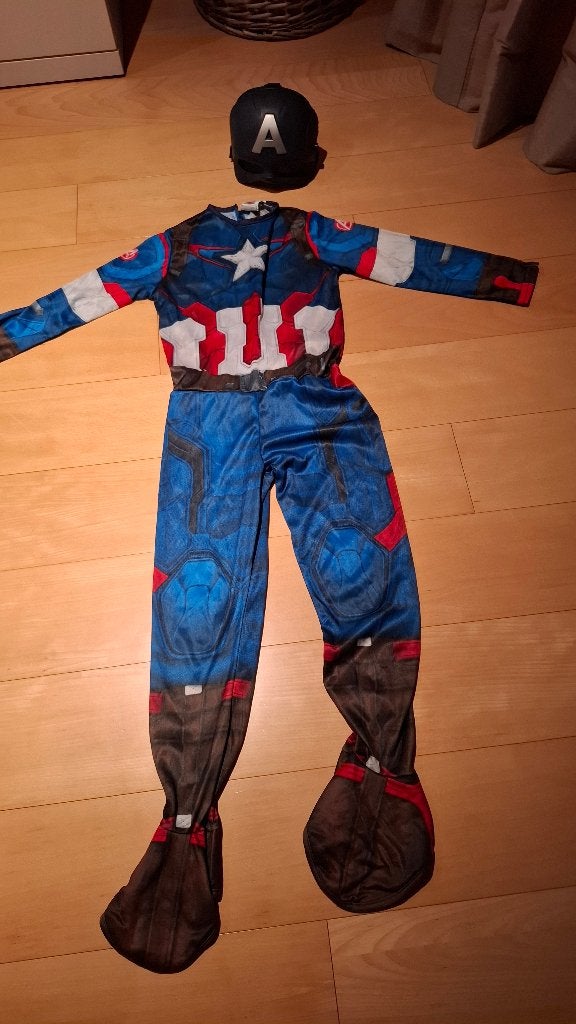 Captain America - verkleedpak inclusief masker, Kinderen en Baby's, Ophalen of Verzenden, Zo goed als nieuw, Jongen of Meisje