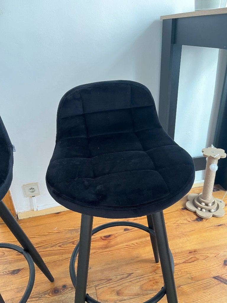 Tabouret noir, Synthétique, 2 tabourets, Comme neuf, Enlèvement