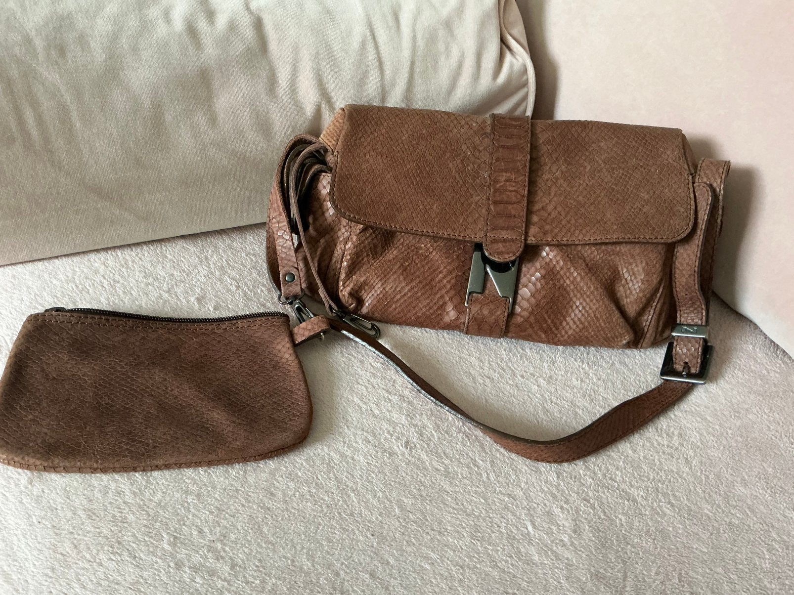 Nathan handtas, Handtassen en Accessoires, Tassen | Damestassen, Ophalen of Verzenden, Gebruikt, Bruin, Handtas
