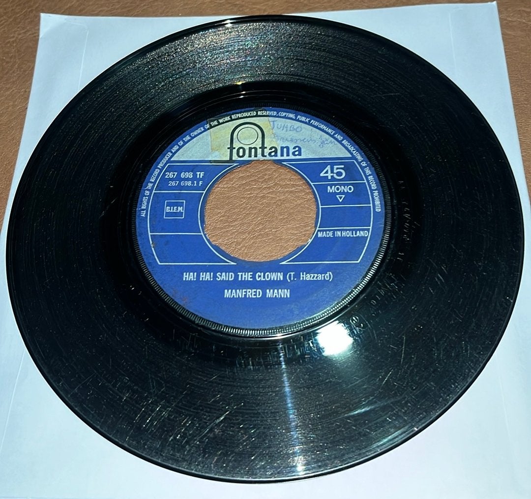 Manfred Mann ‎– Ha! Ha! Said The Clown - 7” vinyl single -NL, Enlèvement ou Envoi, Utilisé
