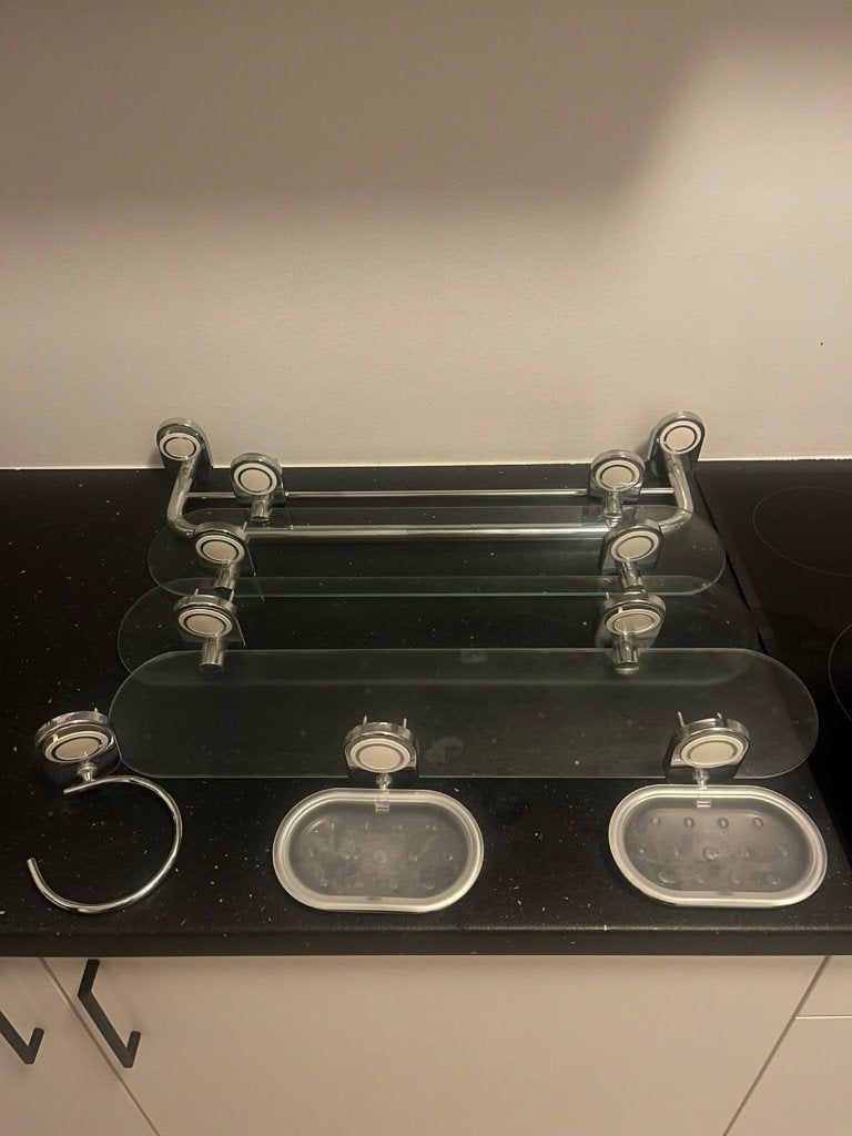 Complete Vintage Badkameretagere – Glas & Chroom, Ophalen, Zo goed als nieuw, Overige typen