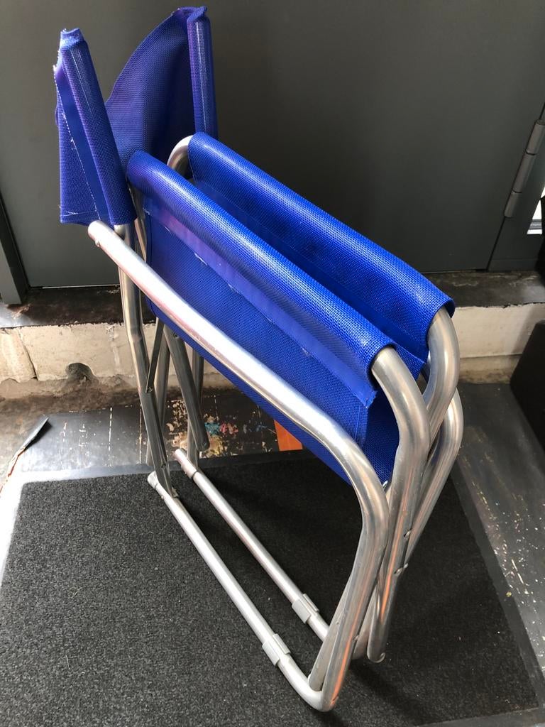 Regisseursstoelen, Tuin en Terras, Ligbedden, Ophalen, Gebruikt, Aluminium, Inklapbaar